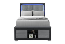 Load image into Gallery viewer, EMMA BLACK/GREY FULL BED WITH LED AND USB