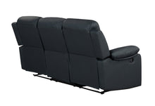 Load image into Gallery viewer, U6026 BLACK PU 72A RECLINING SOFA WITH LED