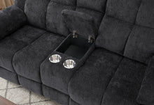 Load image into Gallery viewer, U6000 BLACK CONSOLE RECLINING LOVESEAT