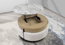 Load image into Gallery viewer, T42 NATURAL COFFEE TABLE WITH 3 STOOLS