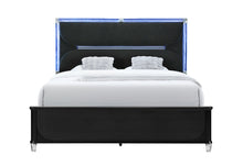 Load image into Gallery viewer, LANDO BLACK QUEEN BED WITH CONTINUOUS LED