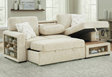 Load image into Gallery viewer, U0222 IVORY PULL OUT SOFA BED WITH SPEAKER AND 2 PILLOWS