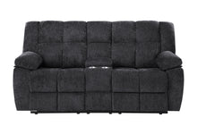 Load image into Gallery viewer, U6000 BLACK CONSOLE RECLINING LOVESEAT