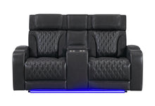 Load image into Gallery viewer, U8611 BLANCHE CHARCOAL PWR CON REC LOVESEAT WITH PHR, LED & SPEAKER