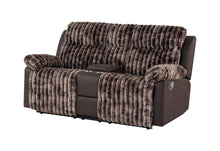 Load image into Gallery viewer, U6028 BROWN CONSOLE RECLINING LOVESEAT
