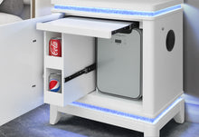 Load image into Gallery viewer, ALINA WHITE NIGHTSTAND WITH COOLER, LED, SPEAKER AND USB
