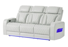Load image into Gallery viewer, U8611 BLANCHE SILVER PWR REC SOFA WITH PHR AND LED