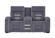 Load image into Gallery viewer, U1895 GREY P2 CONSOLE RECLINING LOVESEAT WITH IS AND LED