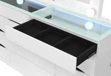 Load image into Gallery viewer, ELLA WHITE VANITY SET WITH STORAGE STOOL