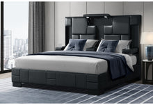 Load image into Gallery viewer, OSCAR BLACK KING BED NO WOOD TRIM