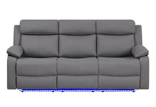 Load image into Gallery viewer, U6026 GREY PU 46A RECLINING SOFA WITH LED