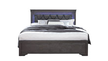 Load image into Gallery viewer, POMPEI METALLIC GREY FULL BED WITH LED