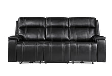 Load image into Gallery viewer, U8880 BLACK LEATHER POWER RECLINING SOFA