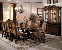 Load image into Gallery viewer, Crown Mark Neo Renaissance Double Pedestal Dining Table in Warm Brown image