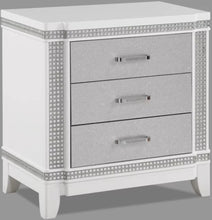 Load image into Gallery viewer, Crown Mark Furniture Ariane Nightstand in White and Silver B1690-2 image