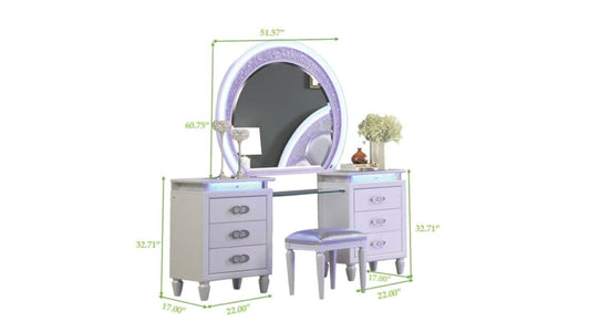 Galaxy Home Perla LED Vanity in Milky White