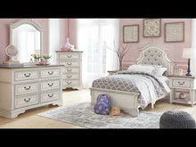 Load and play video in Gallery viewer, Realyn - Queen UPH Panel Headboard - White / Brown / Beige