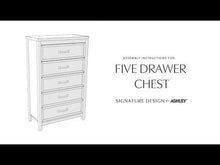 Load and play video in Gallery viewer, Kerisden - Five Drawer Chest - White / Brown