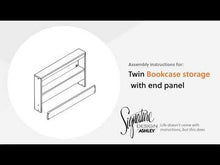 Load and play video in Gallery viewer, Piperton - T Bookcase Storage w/End Panel - White