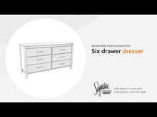 Load and play video in Gallery viewer, Battelle - Six Drawer Dresser - Tan