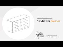 Load and play video in Gallery viewer, Finch - Six Drawer Dresser - 29'' Height - Black