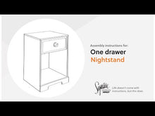 Load and play video in Gallery viewer, Paxberry - One Drawer Night Stand - Open Cubby - Whitewash