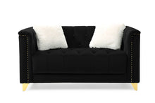 Load image into Gallery viewer, Galaxy Home Russell Loveseat in Black - Ego Home Furniture