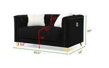 Load image into Gallery viewer, Galaxy Home Russell Loveseat in Black
