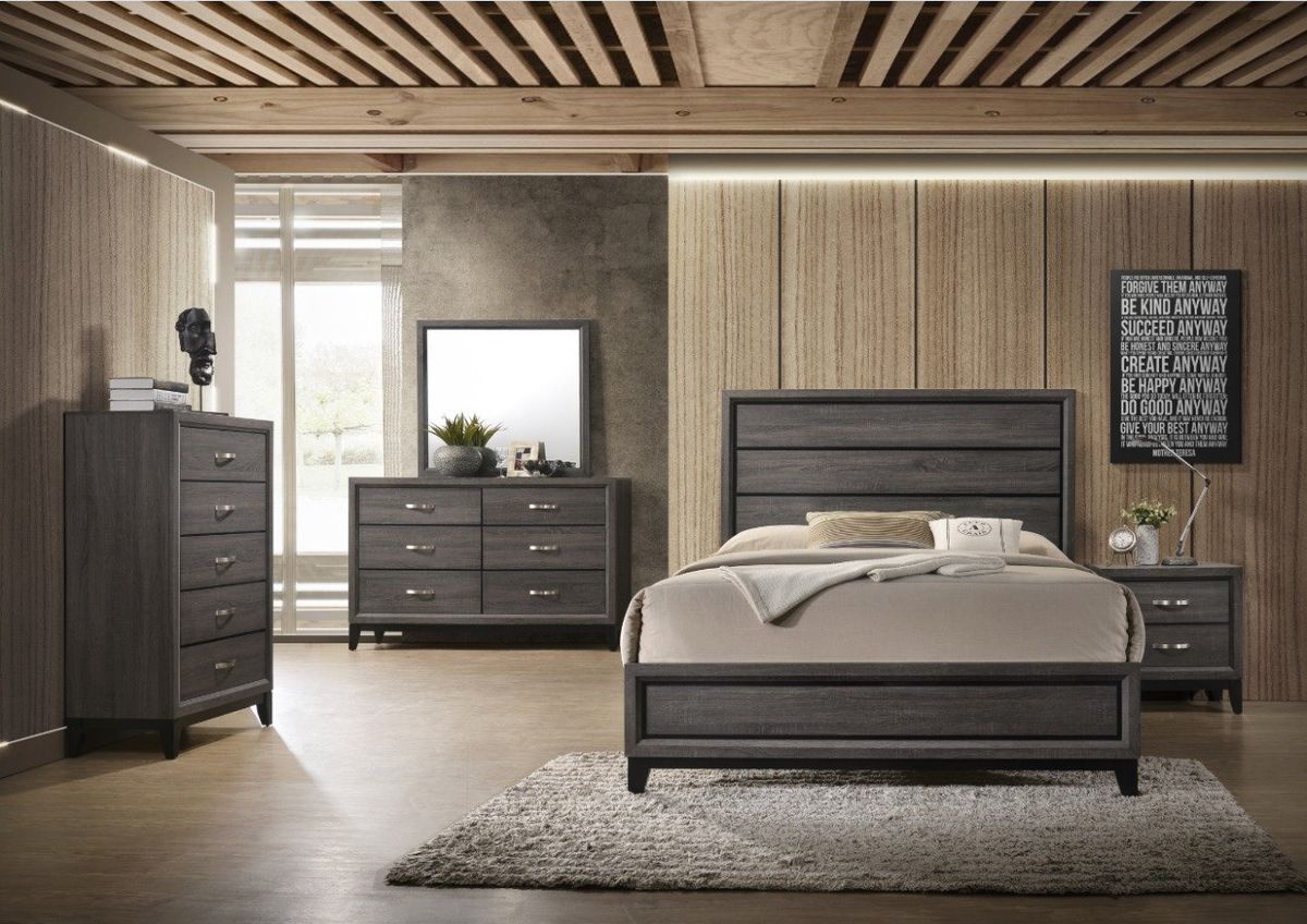 Galaxy Home Sierra Queen Size Bed in Gray 680499397982