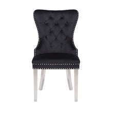 Load image into Gallery viewer, Galaxy Home Simba Stainless Steel Legs Dining Chair (Set of 2) in Black