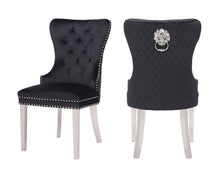 Load image into Gallery viewer, Galaxy Home Simba Stainless Steel Legs Dining Chair (Set of 2) in Black image