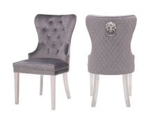 Load image into Gallery viewer, Galaxy Home Simba Stainless Steel Legs Dining Chair (Set of 2) in Grey image