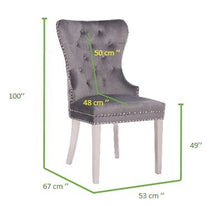 Load image into Gallery viewer, Galaxy Home Simba Stainless Steel Legs Dining Chair (Set of 2) in Grey