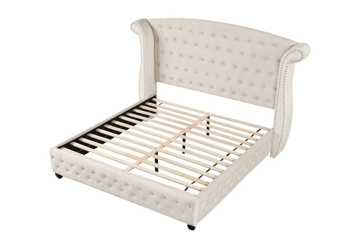 Galaxy Home Sophia King Bed in Cream