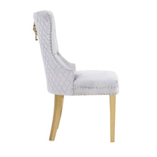 Load image into Gallery viewer, Galaxy Home Simba Gold Legs Dining Chair (Set of 2) in Silver