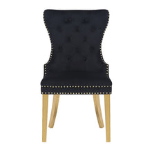 Load image into Gallery viewer, Galaxy Home Simba Gold Legs Dining Chair (Set of 2) in Black