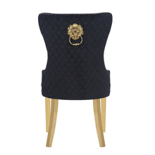 Load image into Gallery viewer, Galaxy Home Simba Gold Legs Dining Chair (Set of 2) in Black