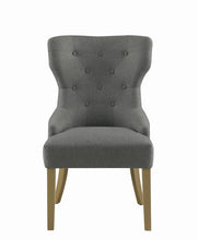 Load image into Gallery viewer, Modern Grey and Natural Tufted Dining Chair
