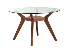 Load image into Gallery viewer, Paxton Mid-Century Modern Nutmeg Glass Dining Table - Ego Home Furniture
