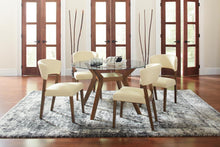 Load image into Gallery viewer, Paxton Mid-Century Modern Nutmeg Glass Dining Table - Ego Home Furniture