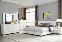 Load image into Gallery viewer, Felicity Contemporary Glossy White Lighted Queen Bed - Ego Home Furniture