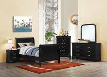 Load image into Gallery viewer, Louis Philippe Traditional Black Sleigh Twin Bed - Ego Home Furniture