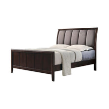 Load image into Gallery viewer, Madison Transitional Dark Merlot and Taupe Grey Eastern King Bed - Ego Home Furniture