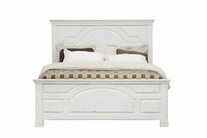 Traditional Vintage White Queen Bed