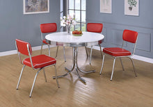 Load image into Gallery viewer, Retro Red and Chrome Dining Chair - Ego Home Furniture