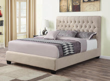 Load image into Gallery viewer, Chloe Transitional Oatmeal Upholstered Eastern King Bed - Ego Home Furniture