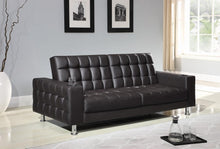 Load image into Gallery viewer, Brown Faux Leather Sofa Bed - Ego Home Furniture