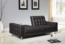 Load image into Gallery viewer, Brown Faux Leather Sofa Bed - Ego Home Furniture