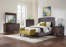 Load image into Gallery viewer, Pissarro Transitional Upholstered Grey and Chocolate Queen Bed - Ego Home Furniture
