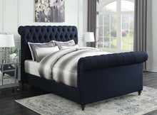 Load image into Gallery viewer, Gresham Navy Blue Upholstered Queen Bed - Ego Home Furniture
